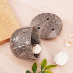 Marble Garlic Keeper White 4.5" Garlics Storage Container, Onion and Garlic Storage