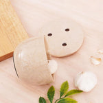Marble Garlic Keeper White 4.5" Garlics Storage Container, Onion and Garlic Storage