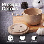 Marble Garlic Keeper White 4.5" Garlics Storage Container, Onion and Garlic Storage