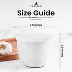Marble Garlic Keeper White 4.5" Garlics Storage Container, Onion and Garlic Storage