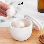 Marble Garlic Keeper White 4.5" Garlics Storage Container, Onion and Garlic Storage