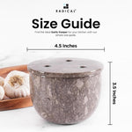 Marble Garlic Keeper White 4.5" Garlics Storage Container, Onion and Garlic Storage