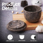 Marble Garlic Keeper White 4.5" Garlics Storage Container, Onion and Garlic Storage