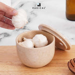 Marble Garlic Keeper White 4.5" Garlics Storage Container, Onion and Garlic Storage