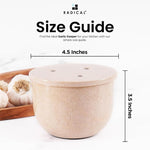 Marble Garlic Keeper White 4.5" Garlics Storage Container, Onion and Garlic Storage